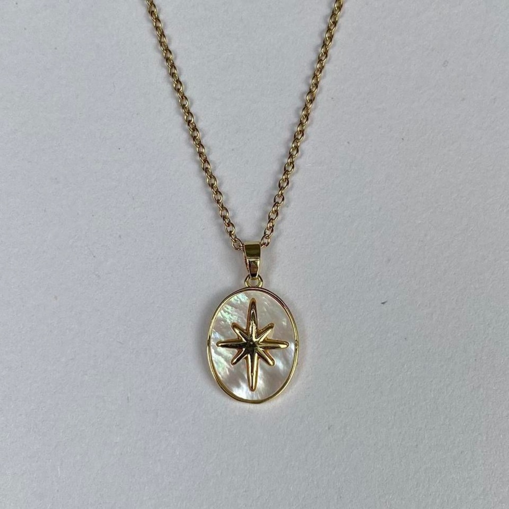 Gold Star Shell Pendant Necklace!